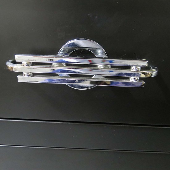 Mid-century Modern Baker Geometric Mat Black Sideboard